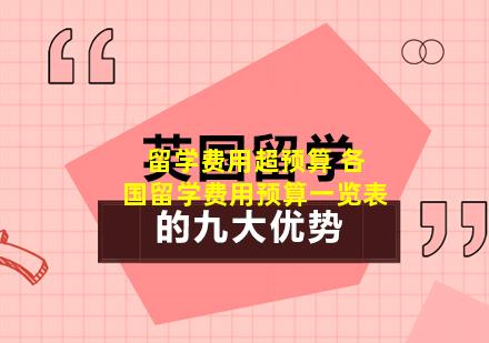 留学费用超预算 各国留学费用预算一览表